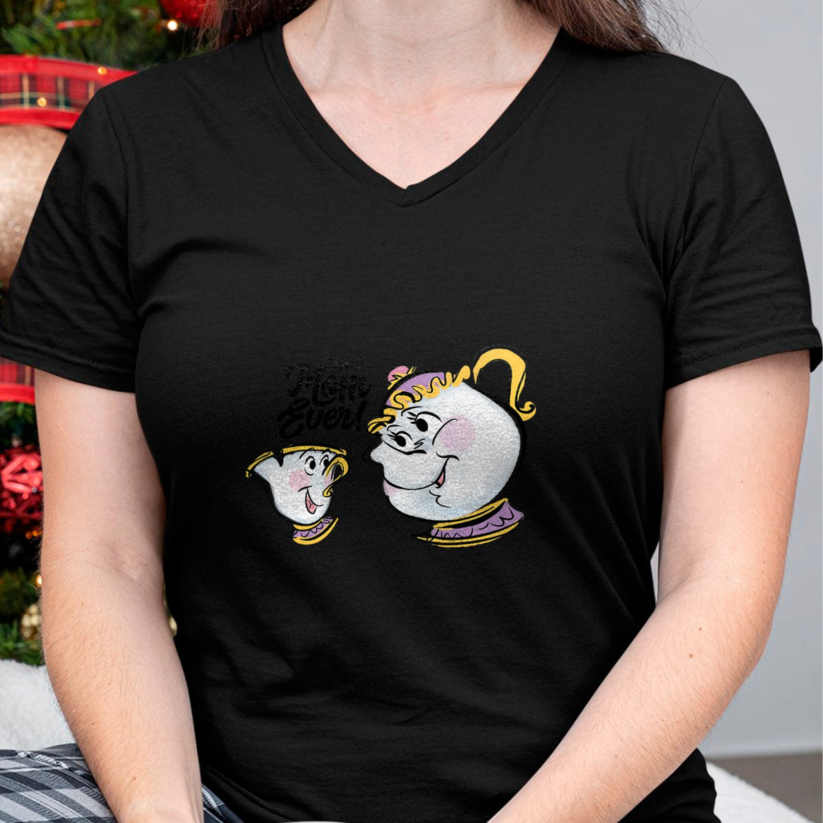 Gift for Mom Shirt, Funny Mom Unisex T-Shirt/Hoodie/Sweatshirt HLT00 - Disney Beauty and the Beast Chip Mrs. Potts Best Mom Ever T-Shirt