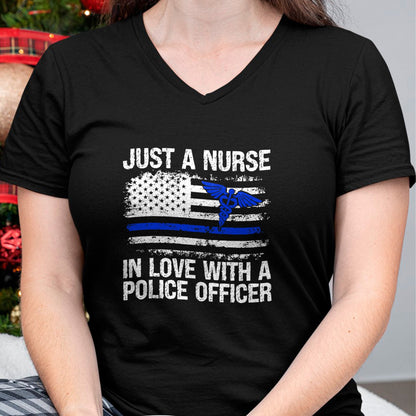 Funny Nurse Shirt, Nurse Unisex T-Shirt/Hoodie/Sweatshirt HLT00 - Nurse In Love Police Officer Wife Nurse Police Wife Nurse T-Shirt
