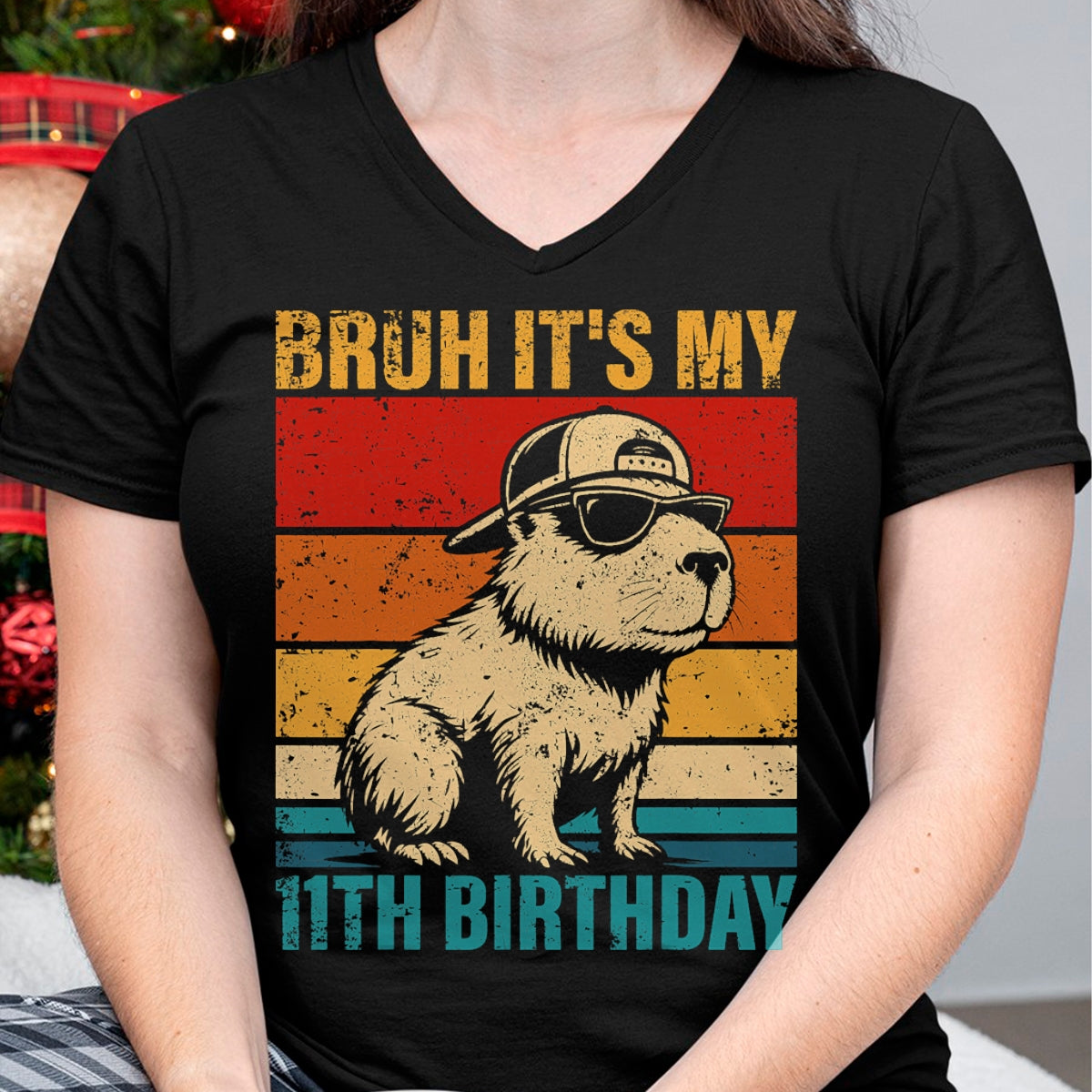 Cute Capybara Shirt, Funny Capybara UnisexT-Shirt/Hoodie/Sweatshirt HLT00 - 11 Year Old Birthday Boy Capybara Bruh It_s My 11th Birthday T-Shirt