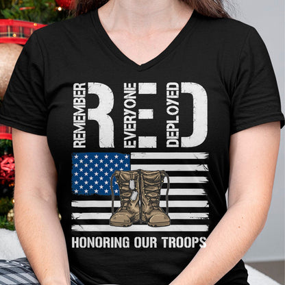 Proud Veteran Shirt, Funny Veteran UnisexT-Shirt/Hoodie/Sweatshirt HLT00 - Remember Everyone Veteran Deployed RED Friday Military T-Shirt