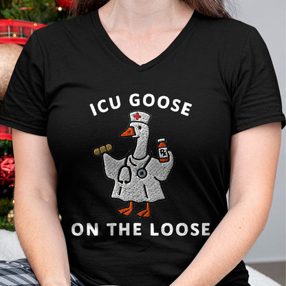 Best Doctor Shirt, Funny Doctor UnisexT-Shirt/Hoodie/Sweatshirt HLT00 - ICU Goose On The Loose Funny ICU Nurse Goose Design T-Shirt