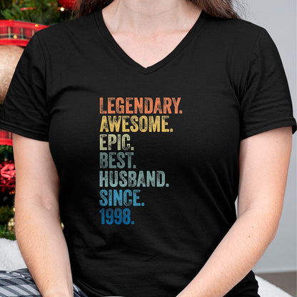 Best Wife Shirt, Wife and Husband Unisex T-Shirt/Hoodie/Sweatshirt HLT00 - Mens Legendary Awesome Epic Best Husband Since 1998 T-Shirt