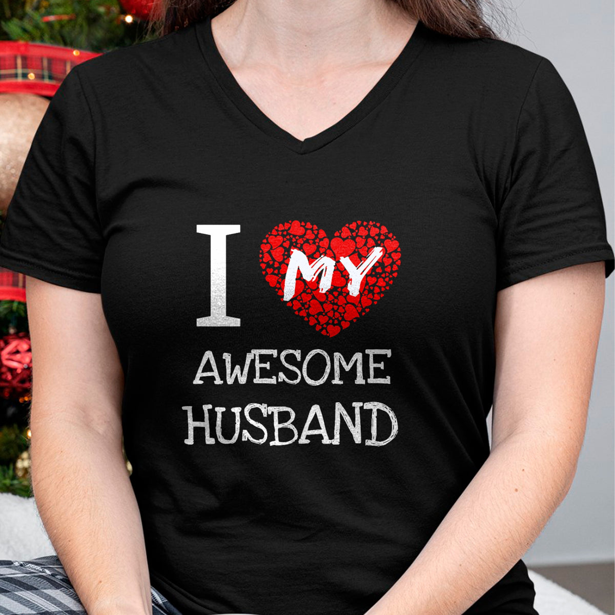 Best Wife Shirt, Wife and Husband Unisex T-Shirt/Hoodie/Sweatshirt HLT00 - I Love My Awesome Husband T-Shirt for Women Gift T-Shirt (1)