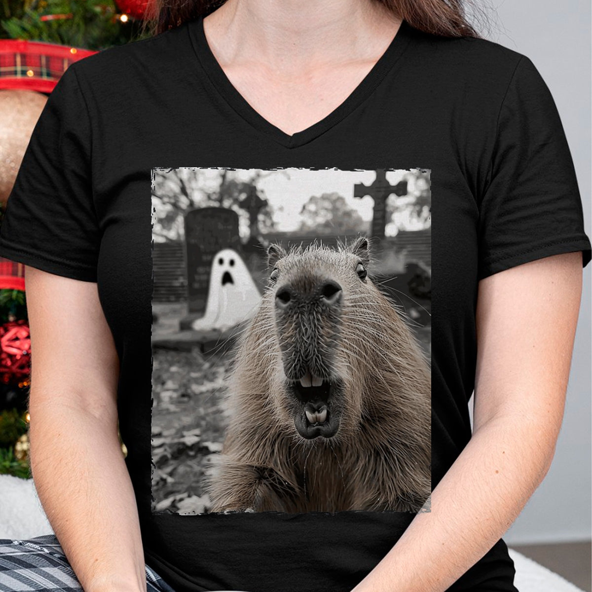 Cute Capybara Shirt, Funny Capybara Unisex T-Shirt/Hoodie/Sweatshirt HLT00 - Funny Capybara Halloween Costume T-Shirt, Men, Black, Small