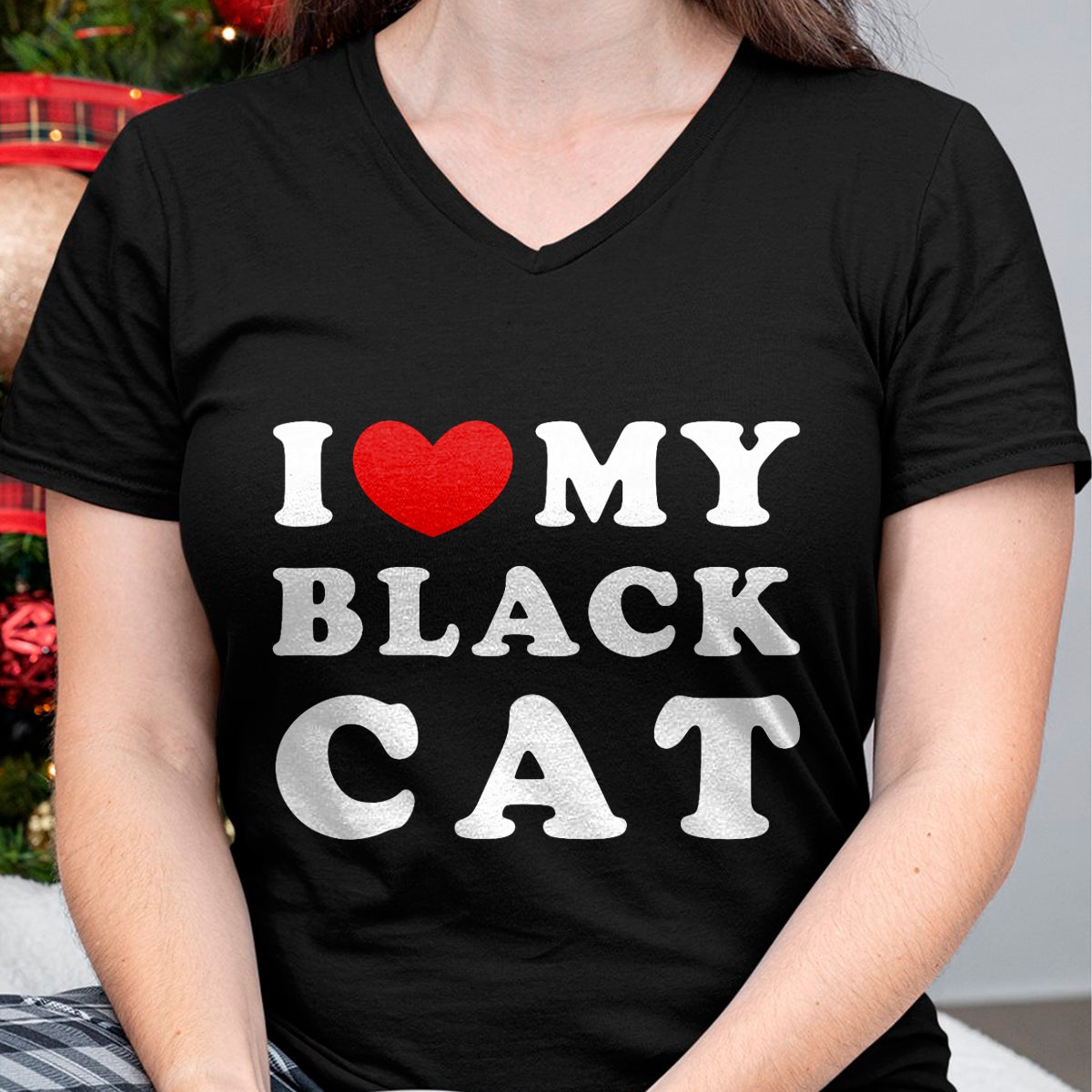 Cat Love Shirt, Funny Cat Lover Gift UnisexT-Shirt/Hoodie/Sweatshirt HLT00 - I Love My Black Cat, I Heart My Black Cat T-Shirt