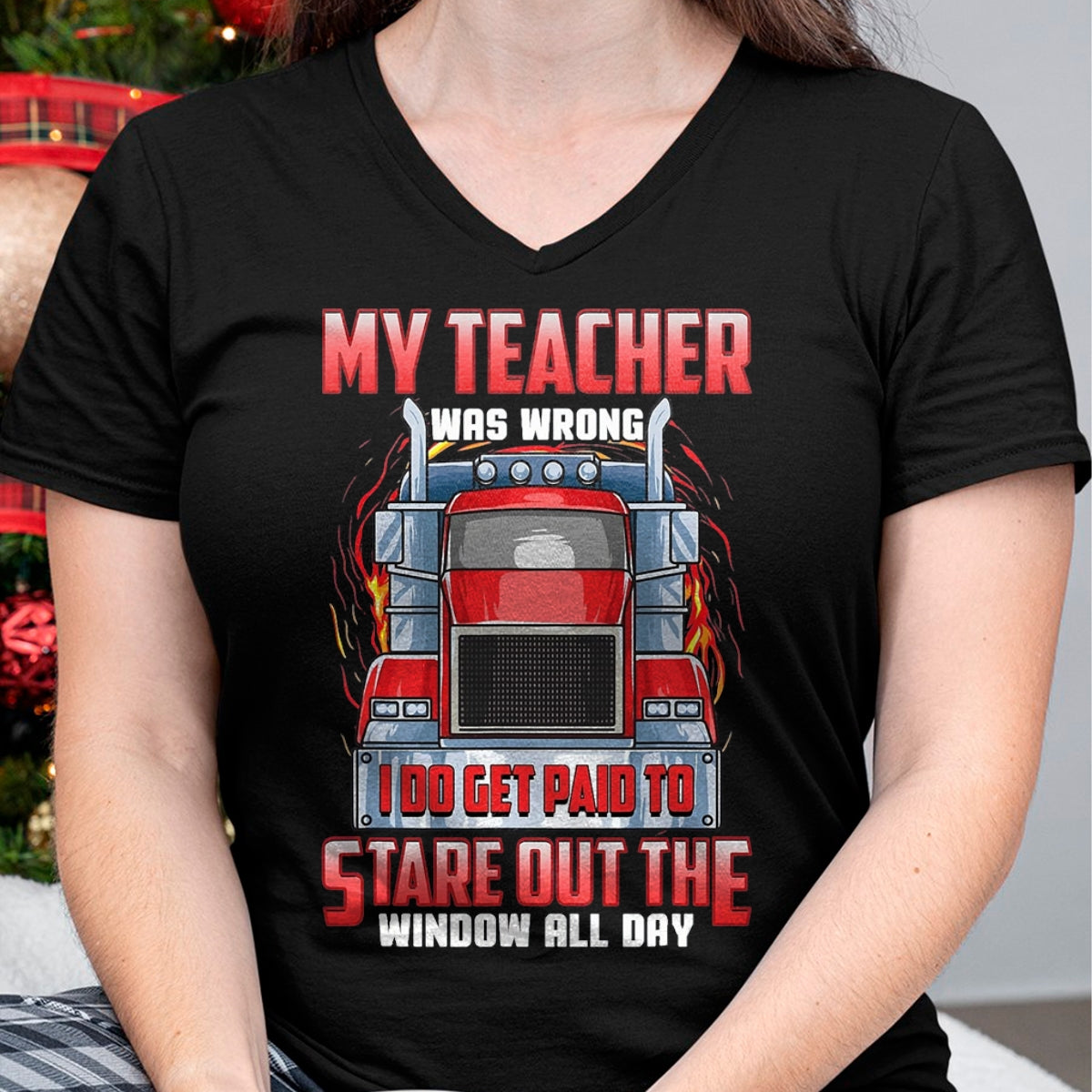 Best Truck Driver Life Shirt, Funny Trucker UnisexT-Shirt/Hoodie/Sweatshirt HLT00 - Funny Truck Driver Shirts Men Trucker My Teacher was Wrong T-Shirt, Men, Navy Blue, 3X-Large