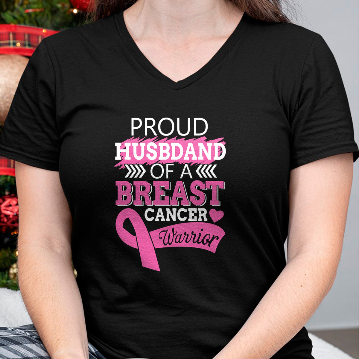 Best Wife Shirt, Wife and Husband Unisex T-Shirt/Hoodie/Sweatshirt HLT00 - Gift for wife T shirt, lucky wife   Proud Husband Of A Breast Cancer Warrior Support For My Wife T-S
