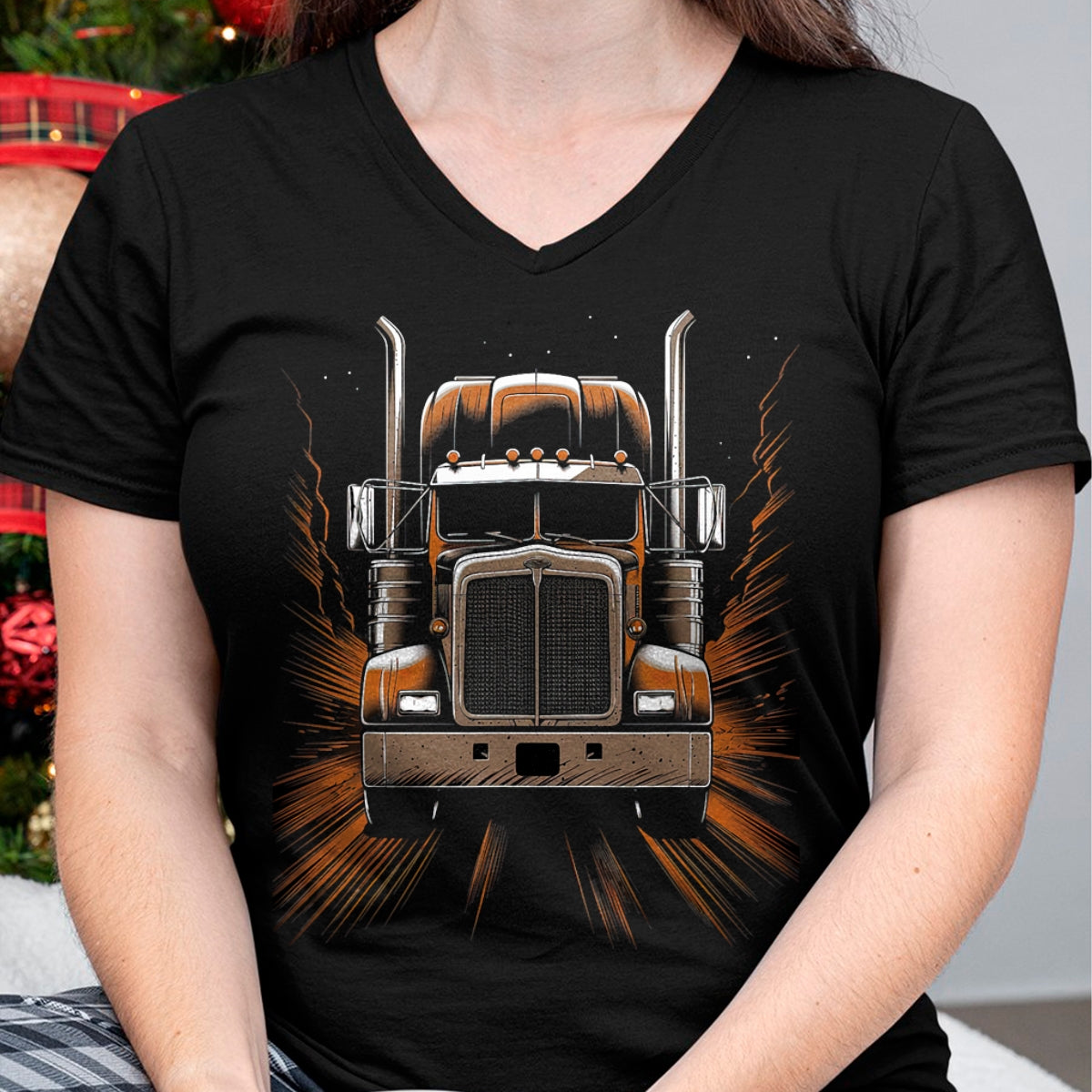 Best Truck Driver Life Shirt, Funny Trucker UnisexT-Shirt/Hoodie/Sweatshirt HLT00 - Trucker American Flag Big Rig Semi-Trailer Truck Driver T-Shirt (1)
