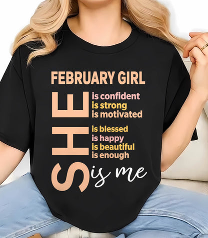 FEBRUARY GIRL - SELF LOVE TYPOGRAPHY - FOR WOMEN - TLEE02 (SKU2606-255-02)