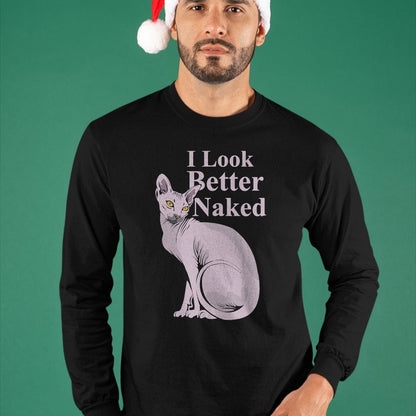 Cat Love Shirt, Funny Cat Lover Gift UnisexT-Shirt/Hoodie/Sweatshirt HLT00 - Sphynx Naked Funny Cat T-Shirt Kitten Gift T-Shirt