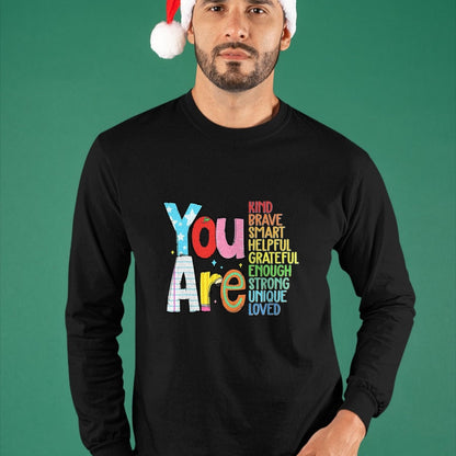 Best Student Shirt, Funny Back To School UnisexT-Shirt/Hoodie/Sweatshirt HLT00 - You are SMART Brave Strong Kind Loved Motivation Teacher Kid T-Shirt, Men, Black, 3X-Large