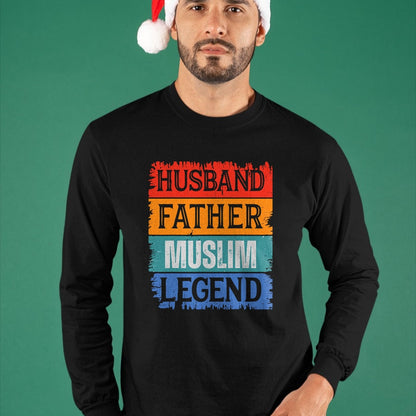 Gift for Dad Shirt, Funny Dad Unisex T-Shirt/Hoodie/Sweatshirt HLT00 – Father Husband MUSLIM Legend Proud Dad Funny Retro Papa T-Shirt