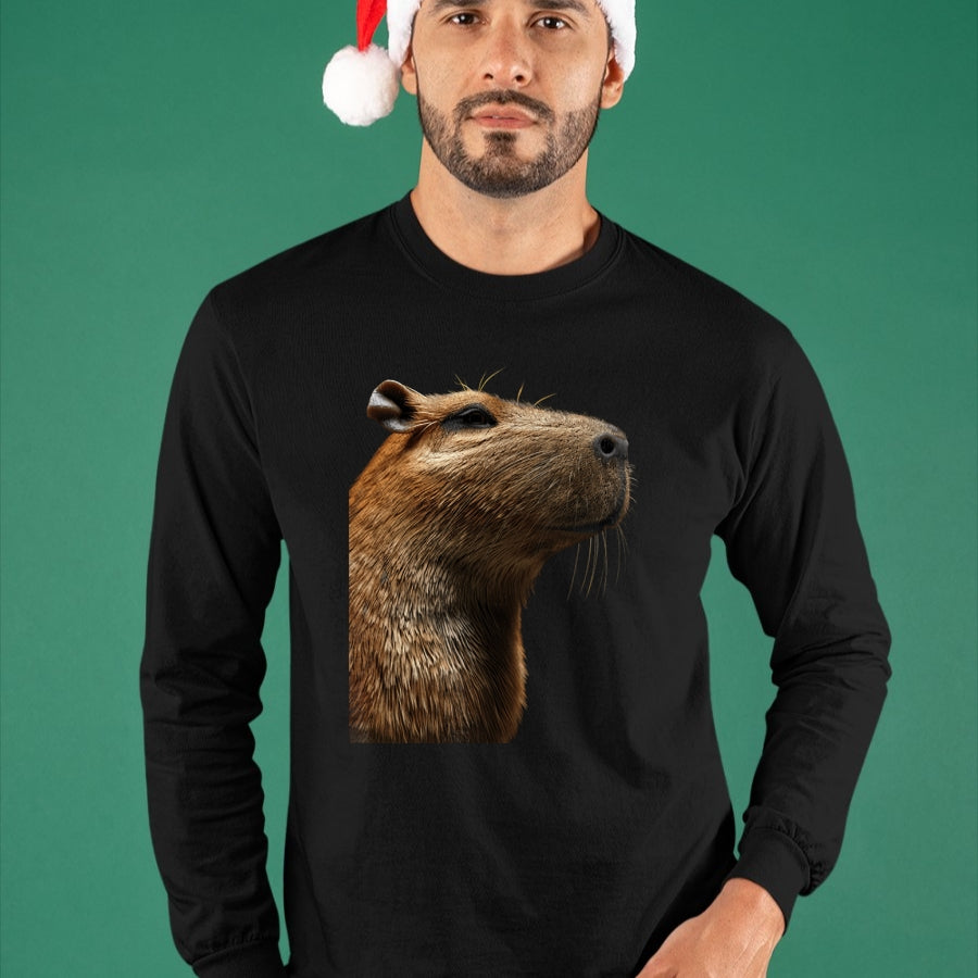 Cute Capybara Shirt, Funny Capybara Unisex T-Shirt/Hoodie/Sweatshirt HLT00 - Capybara Long Sleeve T-Shirt (7)