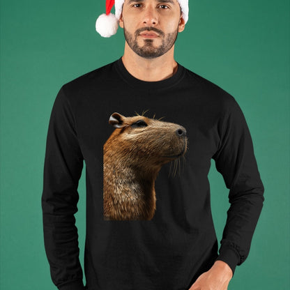 Cute Capybara Shirt, Funny Capybara Unisex T-Shirt/Hoodie/Sweatshirt HLT00 - Capybara Long Sleeve T-Shirt (7)