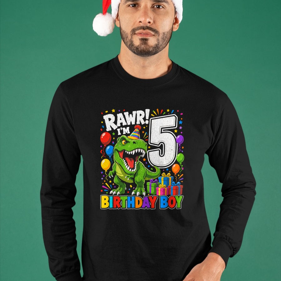 Best Dinosaur Lover Shirt, Funny Dinosaur UnisexT-Shirt/Hoodie/Sweatshirt HLT00 - Dinosaur 5th Five Rawr I_m 5 Birthday Boy T Rex Boys Gifts T-Shirt