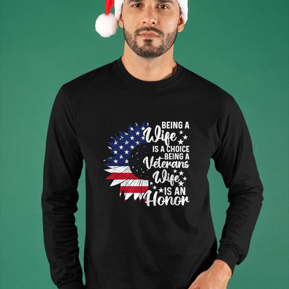 Best Wife Shirt, Wife and Husband Unisex T-Shirt/Hoodie/Sweatshirt HLT00 - Gift for wife T shirt, lucky wife   Patriotic Veterans Day Being A Veterans Wife Is An Honor T-Shirt