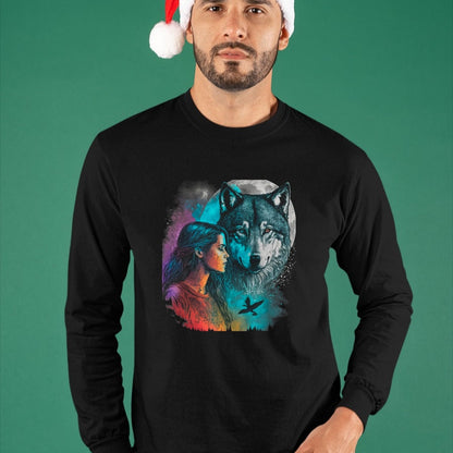 Native American T-Shirts, Vintage Native American Unisex T-Shirt/Hoodie/Sweatshirt HLT00 - Ethnic Tribal Wolf Boho Feather Native American Hippie Women