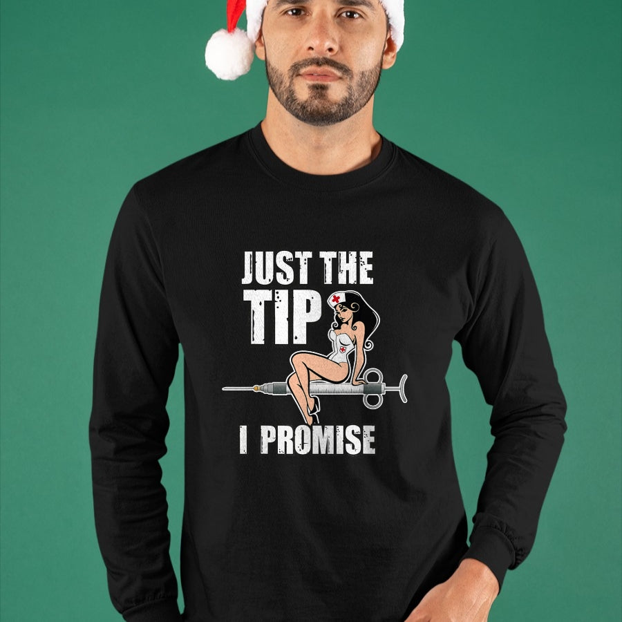 Best Doctor Shirt, Funny Doctor UnisexT-Shirt/Hoodie/Sweatshirt HLT00 - Nurse Doctor Just The Tip Syringe Sexy Pinup Girl Gift Shirt T-Shirt