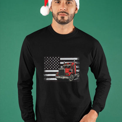 Best Truck Driver Life Shirt, Funny Trucker UnisexT-Shirt/Hoodie/Sweatshirt HLT00 - US American Flag Semi Truck Driver T-Shirt