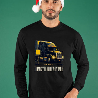 Best Truck Driver Life Shirt, Funny Trucker UnisexT-Shirt/Hoodie/Sweatshirt HLT00 - Thank You For Every Mile Truck Driver Appreciation Week Gift T-Shirt, Men, Pink, XX-Large