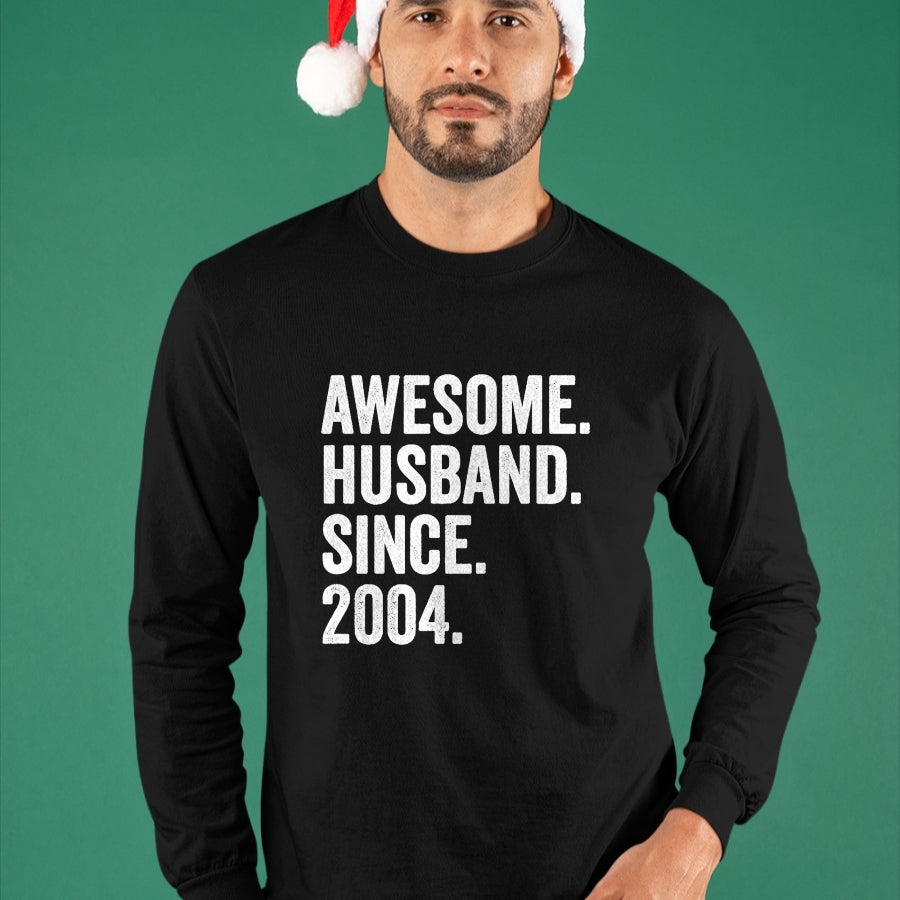 Best Wife Shirt, Wife and Husband Unisex T-Shirt/Hoodie/Sweatshirt HLT00 - Awesome Husband Since 2004 20th wedding anniversary 20 years T-Shirt