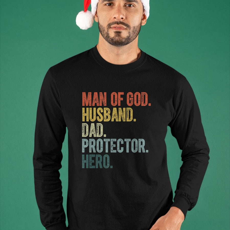 Best Wife Shirt, Wife and Husband Unisex T-Shirt/Hoodie/Sweatshirt HLT00 - Man of God Husband Dad Protector Hero Father's Day Men T-Shirt