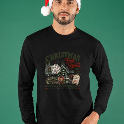 Best Farmer Life Shirt, Funny Farmer UnisexT-Shirt/Hoodie/Sweatshirt HLT00 - Retro Christmas Tree Farm Xmas Farmer T-Shirt