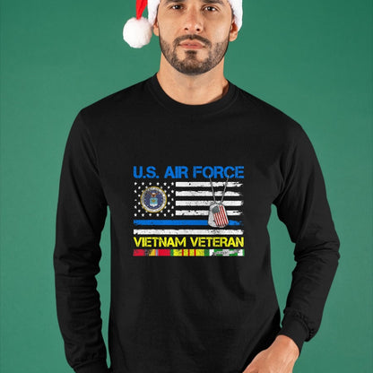 Proud Veteran Shirt, Funny Veteran UnisexT-Shirt/Hoodie/Sweatshirt HLT00 - Men U.S Air Force Vietnam Veteran, USAF Veteran Flag Vintage T-Shirt