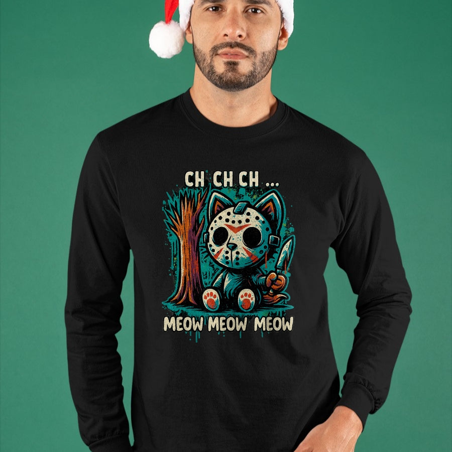 Cat Love Shirt, Funny Cat Lover Gift UnisexT-Shirt/Hoodie/Sweatshirt HLT00 - Cat Movie Horror - Ch Ch Ch Meow Meow Meow T-Shirt