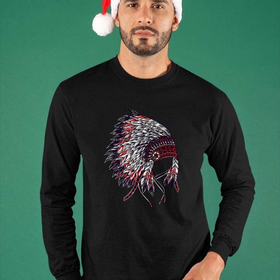 Native American T-Shirts, Vintage Native American Unisex T-Shirt/Hoodie/Sweatshirt HLT00 - Indian Headdress - Native American Roots Indigenous