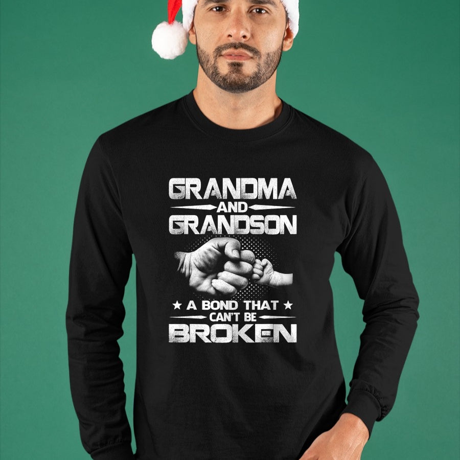 Best Grandma Shirt, Proud Grandma Unisex T-Shirt/Hoodie/Sweatshirt HLT00 - Grandma and Grandson A binding that won't be broken T-Shirt