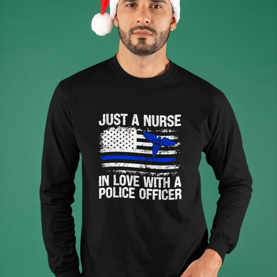 Funny Nurse Shirt, Nurse Unisex T-Shirt/Hoodie/Sweatshirt HLT00 - Nurse In Love Police Officer Wife Nurse Police Wife Nurse T-Shirt
