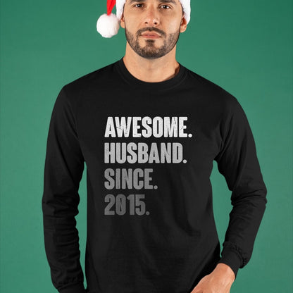 Best Wife Shirt, Wife and Husband Unisex T-Shirt/Hoodie/Sweatshirt HLT00 - 9th Year Wedding Anniversary Epic Awesome Husband Since 2015 T-Shirt