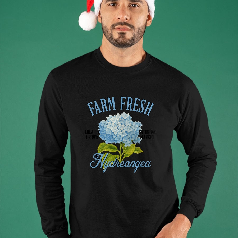 Best Farmer Life Shirt, Funny Farmer UnisexT-Shirt/Hoodie/Sweatshirt HLT00 - Hydrangea Farmers Market Gardening Farm A Fresh Hydrangea T-Shirt