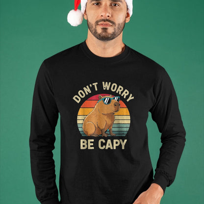 Cute Capybara Shirt, Funny Capybara Unisex T-Shirt/Hoodie/Sweatshirt HLT00 - Dont Worry Be Capy Capybara T-Shirt, Women, Purple, X-Small