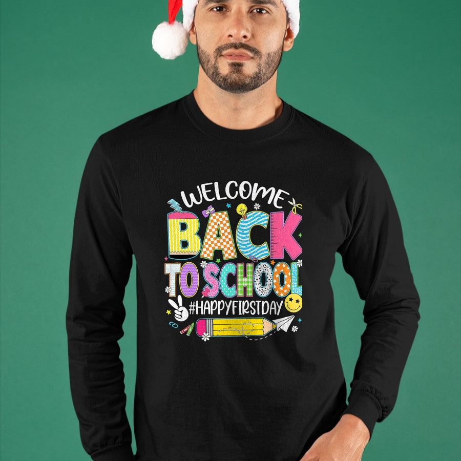 Best Student Shirt, Funny Back To School UnisexT-Shirt/Hoodie/Sweatshirt HLT00 - Welcome Back to School Happy First Day of School Teacher Kid T-Shirt, Men, Black, 3X-Large