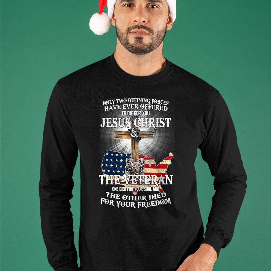 Best Thanksgiving Family Shirt , Funny Thanksgiving UnisexT-Shirt/Hoodie/Sweatshirt HLT00 - Jesus And Veteran, Died For Your Soul And Your Freedom T-Shirt