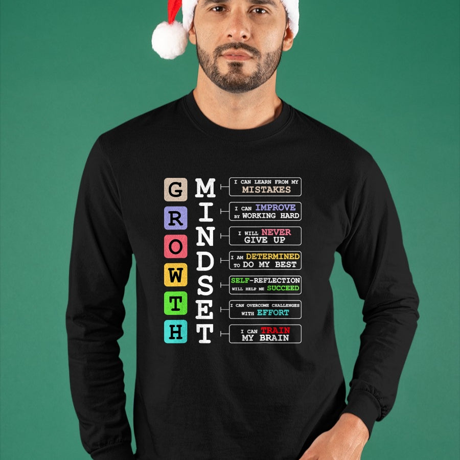 Best Teacher Shirt, Funny Teacher UnisexT-Shirt/Hoodie/Sweatshirt HLT00 - Growth Mindset Shirt Positive School Classroom Teacher Gift T-Shirt