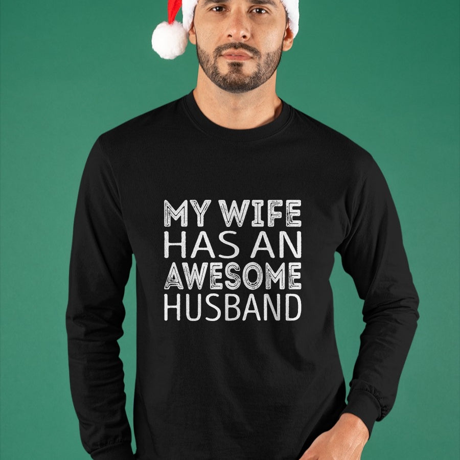 Best Wife Shirt, Wife and Husband Unisex T-Shirt/Hoodie/Sweatshirt HLT00 - My wife has an awesome husband T-Shirt (6)