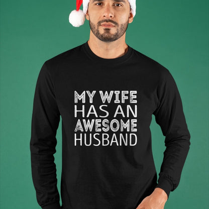 Best Wife Shirt, Wife and Husband Unisex T-Shirt/Hoodie/Sweatshirt HLT00 - My wife has an awesome husband T-Shirt (6)