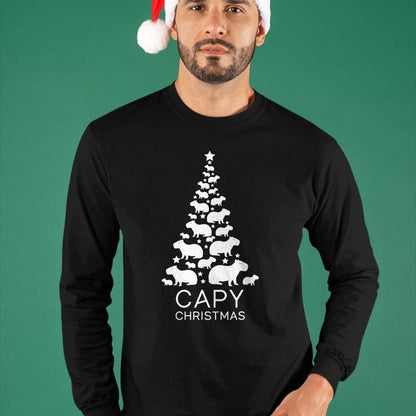 Cute Capybara Shirt, Funny Capybara Unisex T-Shirt/Hoodie/Sweatshirt HLT00 - Cute Capybara Christmas Tree Shirt, Funny Capy Holidays T-Shirt