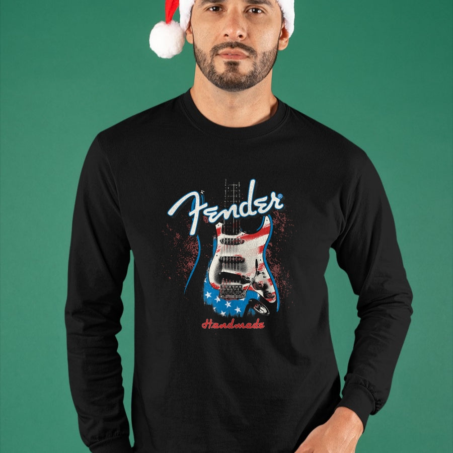 Guitar Lover Shirt, Funny Guitar UnisexT-Shirt/Hoodie/Sweatshirt HLT00 - Fender Handmade Guitars 4th of July American Flag T-Shirt