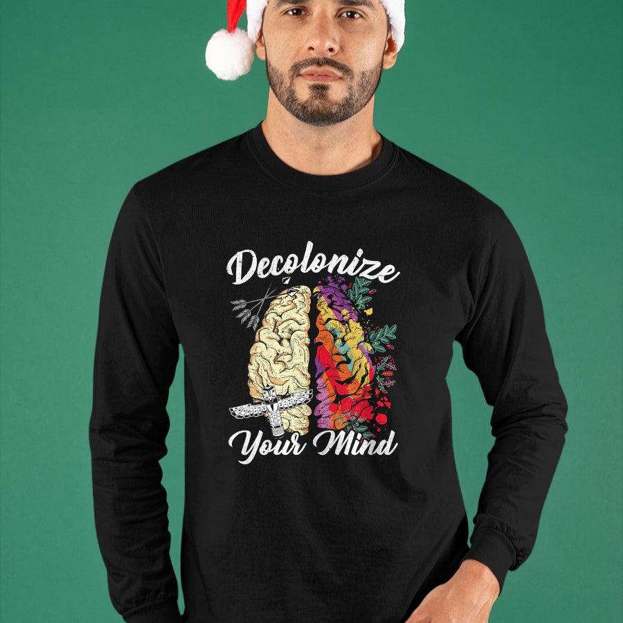 Native American T-Shirts, Vintage Native American Unisex T-Shirt/Hoodie/Sweatshirt HLT00 - Decolonize Your Mind Indigenous People Native American
