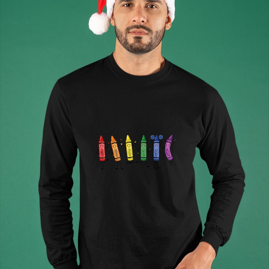 Best Teacher Shirt, Funny Teacher UnisexT-Shirt/Hoodie/Sweatshirt HLT00 - Cute Rainbow Crayons Preschool Teacher Back to School T-Shirt