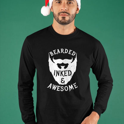 Best Wife Shirt, Wife and Husband Unisex T-Shirt/Hoodie/Sweatshirt HLT00 - Mens Bearded, Inked And Awesome Bearded And Tattooed Guy T Shirt (1)