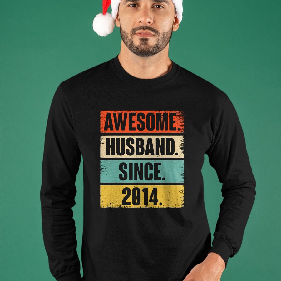 Best Wife Shirt, Wife and Husband Unisex T-Shirt/Hoodie/Sweatshirt HLT00 - 10th Wedding Anniversary Epic Awesome Husband Since 2014 T-Shirt