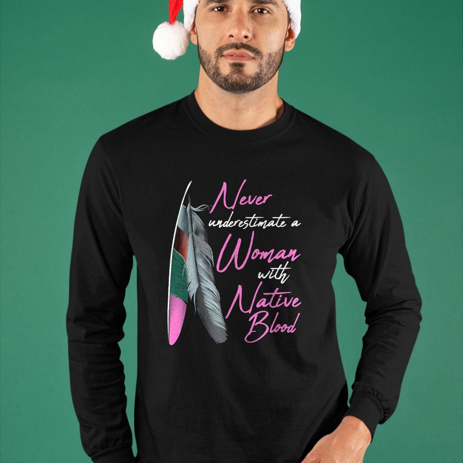 Native American T-Shirts, Vintage Native American Unisex T-Shirt/Hoodie/Sweatshirt HLT00 - Native American Indian A Woman With Native Blood
