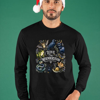 Cat Love Shirt, Funny Cat Lover Gift UnisexT-Shirt/Hoodie/Sweatshirt HLT00 - Love The Misunderstood Bat Frog Raven Snake Cat Moth Spider T-Shirt (2)