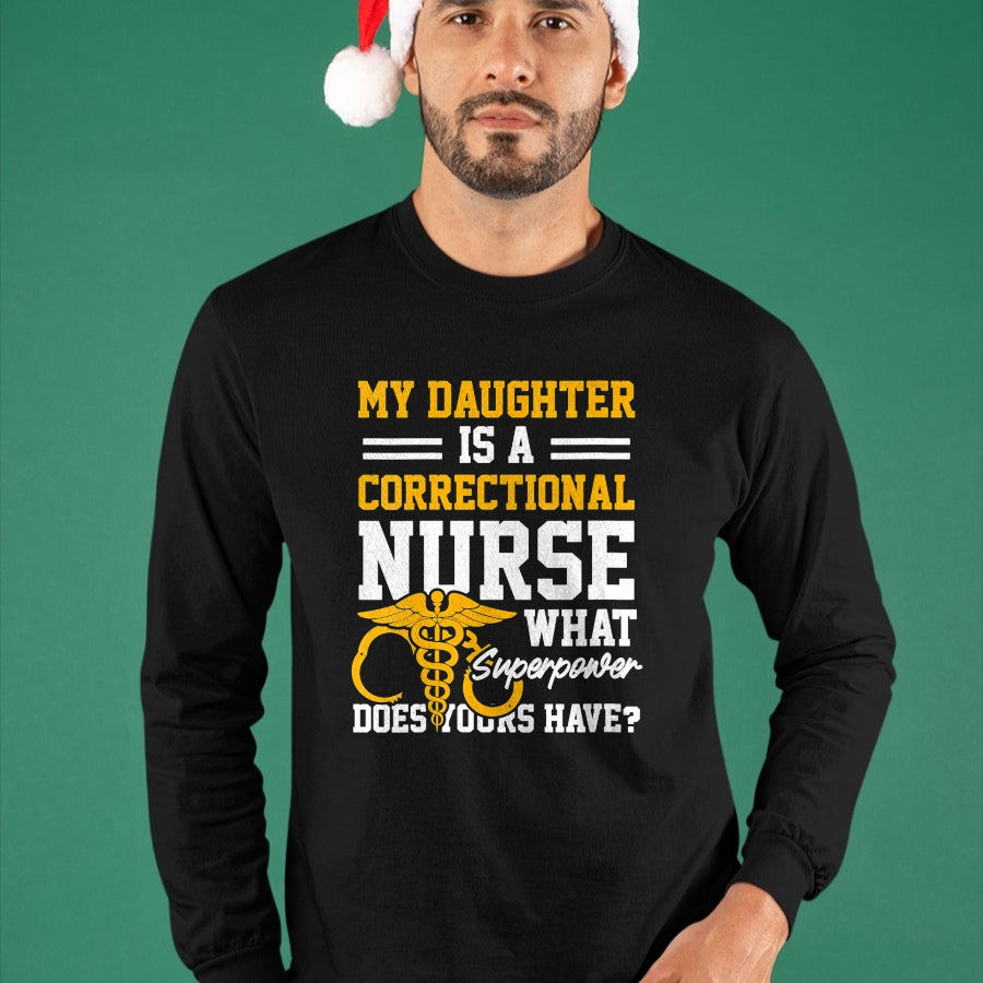 Funny Nurse Shirt, Nurse Unisex T-Shirt/Hoodie/Sweatshirt HLT00 - Womens Correctional Nurse Daughter Nursing RN V-Neck T-Shirt