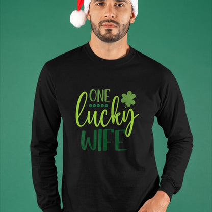 Best Wife Shirt, Wife and Husband Unisex T-Shirt/Hoodie/Sweatshirt HLT00 - Gift for wife T shirt, lucky wife   Womens One Lucky Wife Irish Shamrock Happy St Patricks Day Women (1)